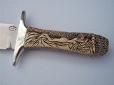 Jim Siska One of A Kind Carved Bowie German silver Double Guard Carved India Sambar Stag Handle A Beauty - 4 of 8