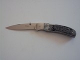 Joseph Prince Folder Knife Giraffe Bone Scales Handle Double Sided Carvings One-of-A-Kind Piece - 1 of 4