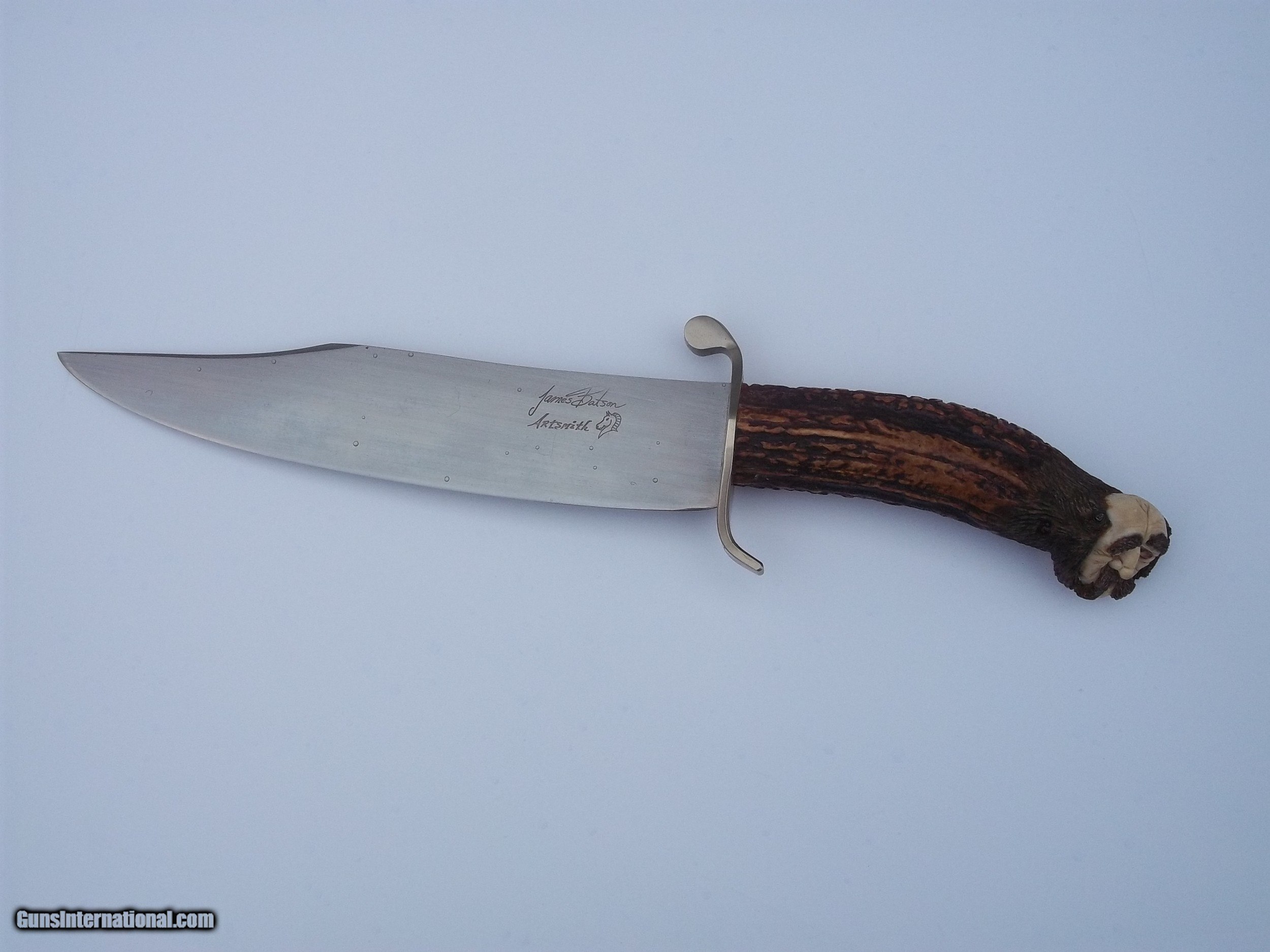 James L. Batson,Jr. "Mountain Man" Bowie Knife Carbon Steel Blade "S" Shaped Guard w/Extended