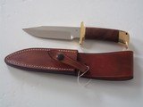 Jean Tanazacq Famed Troncay1 Model Walnut Handle Brass guard Original leather Scabbard - 2 of 9