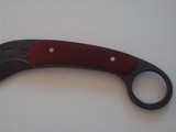 Shiva Ki Rare Karambit-Padauk Wood handle-Damascus Blade- Early Scarce seen Japanese Mon marking -Original Leather Scabbard- 1980 Production. - 9 of 9