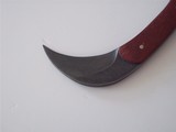 Shiva Ki Rare Karambit-Padauk Wood handle-Damascus Blade- Early Scarce seen Japanese Mon marking -Original Leather Scabbard- 1980 Production. - 7 of 9