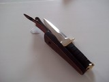 JEAN TANAZACQ BIG GAME BOW HUNTER BLACK MICARTA HANDLE BRASS FITTINGS- A MIGHTY KNIFE-1 OF-A-KIND- A SCARCITY - 9 of 10