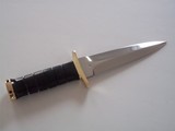 JEAN TANAZACQ BIG GAME BOW HUNTER BLACK MICARTA HANDLE BRASS FITTINGS- A MIGHTY KNIFE-1 OF-A-KIND- A SCARCITY - 3 of 10