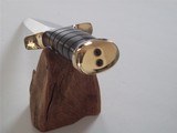 JEAN TANAZACQ BIG GAME BOW HUNTER BLACK MICARTA HANDLE BRASS FITTINGS- A MIGHTY KNIFE-1 OF-A-KIND- A SCARCITY - 5 of 10