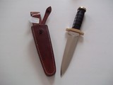 JEAN TANAZACQ BIG GAME BOW HUNTER BLACK MICARTA HANDLE BRASS FITTINGS- A MIGHTY KNIFE-1 OF-A-KIND- A SCARCITY - 8 of 10