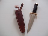 JEAN TANAZACQ BIG GAME BOW HUNTER BLACK MICARTA HANDLE BRASS FITTINGS- A MIGHTY KNIFE-1 OF-A-KIND- A SCARCITY - 7 of 10