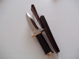 JEAN TANAZACQ BIG GAME BOW HUNTER BLACK MICARTA HANDLE BRASS FITTINGS- A MIGHTY KNIFE-1 OF-A-KIND- A SCARCITY - 10 of 10