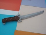 Phill Hartsfield Viking 8-3/8 Blade from A2 Tool Steel Metal Lined Leather Clip Scabbard Lignum Vitae Wood Scales Thong Hole - 3 of 11
