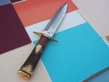 Thierry Le Senecal Medieval Hunting Dagger Double brass guard with fancy file work Rare two markings on blade Composite sandwich steel - 8 of 8
