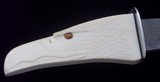 Shiva Ki Carved Mammoth Fossil Eagle Head Large Damascus Hunter Mint In Sheath Early 1980's Production - 4 of 11