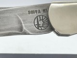 SHIVA KI Genuine Mammoth Ivory Large Damascus Lock back Folder with 1,250 Layers, Mint Condition 1978 Production Wooden Stand - 7 of 15