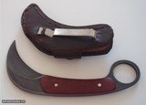 Shiva Ki Rare First Ever Made Karambit-Padauk handle-Damascus Blade- Early Scarce seen Japanese Mon 