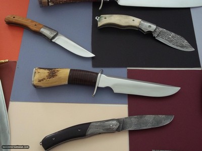 Thierry Le S n cal
"Hunting Knife" Scagel Type Model Leather Washer Handle, stag, Steel Guard & Butt Cap