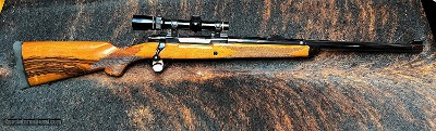 Ruger M77 .458 Win Mag with a shortened barrel and worked action