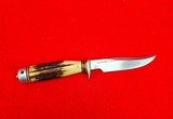 Randall Model #8-4 B&T - Circa 1958 - Rare Stag With Buttcap - Brown Button Sheath - U2 Pilot 
