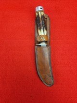Randall Model #8-4 B&T - Circa 1958 - Rare Stag With Buttcap - Brown Button Sheath - U2 Pilot 