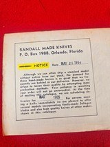 Randall Made Knives 1965 
