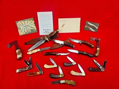 Amazing Clyde Fischer Knife Collection! 16 Total Pieces - Legendary Texas Knifemaker - ABS Hall Of Fame - One Of The Best You Will Ever See