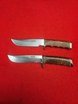 Beautiful Pair of Famous Alaska Knife MakerMerle Seguine Hunting Knives Mid 1960s - Mesquite Wood With Original Catalog Card - 2 of 20