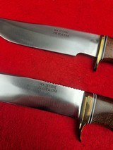 Beautiful Pair of Famous Alaska Knife MakerMerle Seguine Hunting Knives Mid 1960s - Mesquite Wood With Original Catalog Card - 6 of 20
