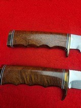 Beautiful Pair of Famous Alaska Knife MakerMerle Seguine Hunting Knives Mid 1960s - Mesquite Wood With Original Catalog Card - 14 of 20