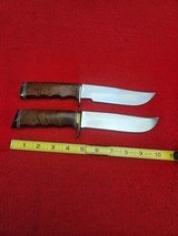 Beautiful Pair of Famous Alaska Knife MakerMerle Seguine Hunting Knives Mid 1960s - Mesquite Wood With Original Catalog Card - 18 of 20