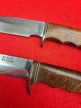 Beautiful Pair of Famous Alaska Knife MakerMerle Seguine Hunting Knives Mid 1960s - Mesquite Wood With Original Catalog Card - 5 of 20