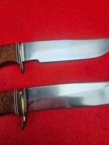 Beautiful Pair of Famous Alaska Knife MakerMerle Seguine Hunting Knives Mid 1960s - Mesquite Wood With Original Catalog Card - 16 of 20