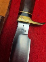 G.W. Stone MK Skinner Knife Famous Texas Knife Maker 1960's - Excellent Condition - Brown Micarta - 5 of 16