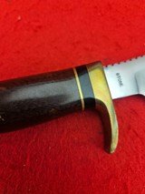 G.W. Stone MK Skinner Knife Famous Texas Knife Maker 1960's - Excellent Condition - Brown Micarta - 11 of 16