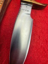 G.W. Stone MK Skinner Knife Famous Texas Knife Maker 1960's - Excellent Condition - Brown Micarta - 6 of 16