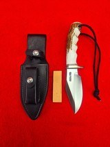 Randall Made Knife Model 19 Bushmaster - Finger Groove Stag - Special Order Black Sheath - Skip The 7 Year Wait Buy Today!