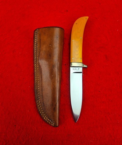Lloyd Hale Drop Point Hunter - Yellow Westinghouse Micarta - 1960's Vintage