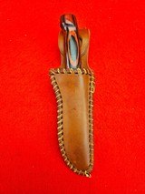 Steve Morseth Handmade Custom Hunting Knife - Beautiful & Rare Laminated Wood Handel With Original Sheath - 2 of 18
