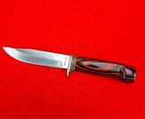 Steve Morseth Handmade Custom Hunting Knife - Beautiful & Rare Laminated Wood Handel With Original Sheath - 10 of 18