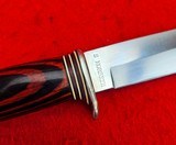 Steve Morseth Handmade Custom Hunting Knife - Beautiful & Rare Laminated Wood Handel With Original Sheath - 6 of 18