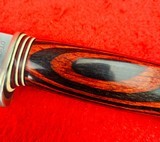 Steve Morseth Handmade Custom Hunting Knife - Beautiful & Rare Laminated Wood Handel With Original Sheath - 13 of 18