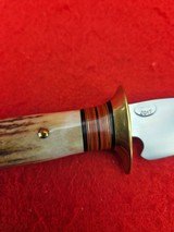 J. Behring Handmade Stag Custom Knife - Scagel Style - Pinned Stag - Beautiful! - 13 of 20