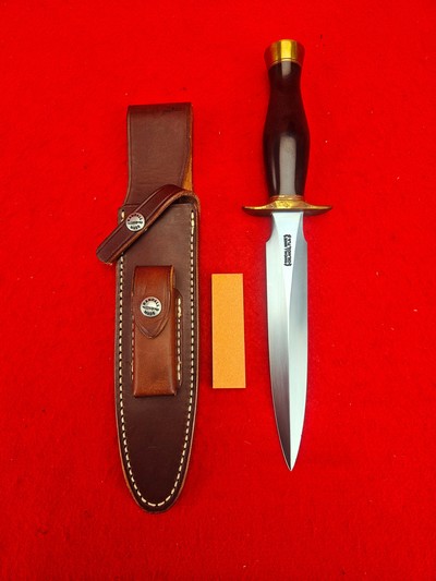 Vintage Randall Made Knives Model #2-7 Maroon Micarta W/Brass Buttcap Beautiful!