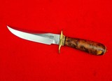 40 Year Old Randall Made Knives Model 12-6 Little Bear Bowie - Exotic Thuya Burl Wood Handel - 2 of 20