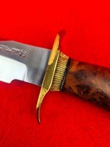 40 Year Old Randall Made Knives Model 12-6 Little Bear Bowie - Exotic Thuya Burl Wood Handel - 6 of 20