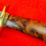 40 Year Old Randall Made Knives Model 12-6 Little Bear Bowie - Exotic Thuya Burl Wood Handel - 5 of 20