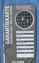 Minty Steyr Zephyr II in 17 HMR with 4-16x42 Vortex scope - 15 of 15