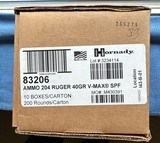Hornady Superformance204 Ruger 40gr V-max, full case of 10 boxes - 2 of 2