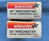 2-boxes Winchester 307 Win 150 gr. Power-Point ammo - 1 of 5
