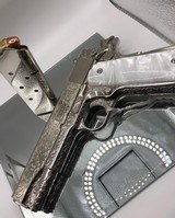 Springfield 1911 Full Engraved and High Polished Bright Nickel Plated. - 5 of 9