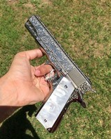 Springfield 1911 Full Engraved and High Polished Bright Nickel Plated. - 2 of 9