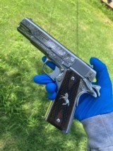 Colt 1911 stainless engraved. - 3 of 15