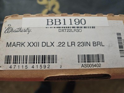 Weatherby Mark XXII DLX 22LR LNIB German - Image 9 of 9